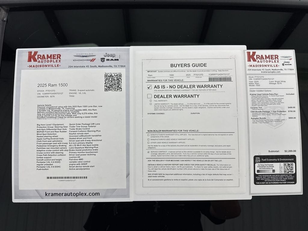 2025 RAM 1500 Lone Star