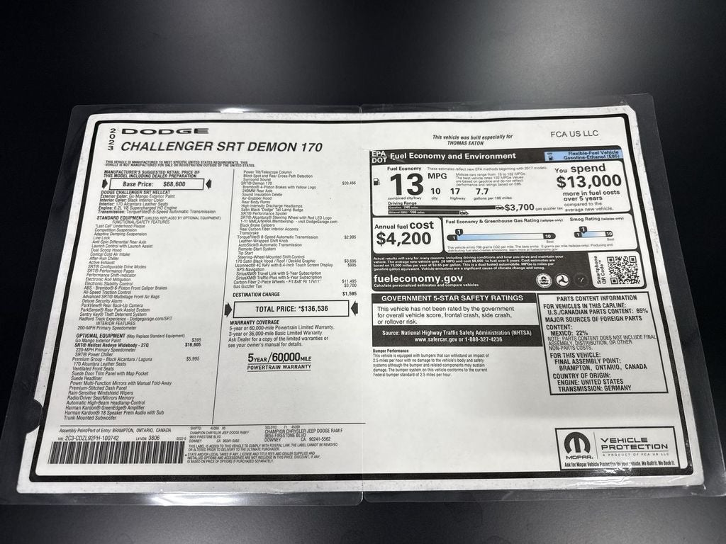 2023 Dodge Challenger SRT Hellcat Redeye Widebody