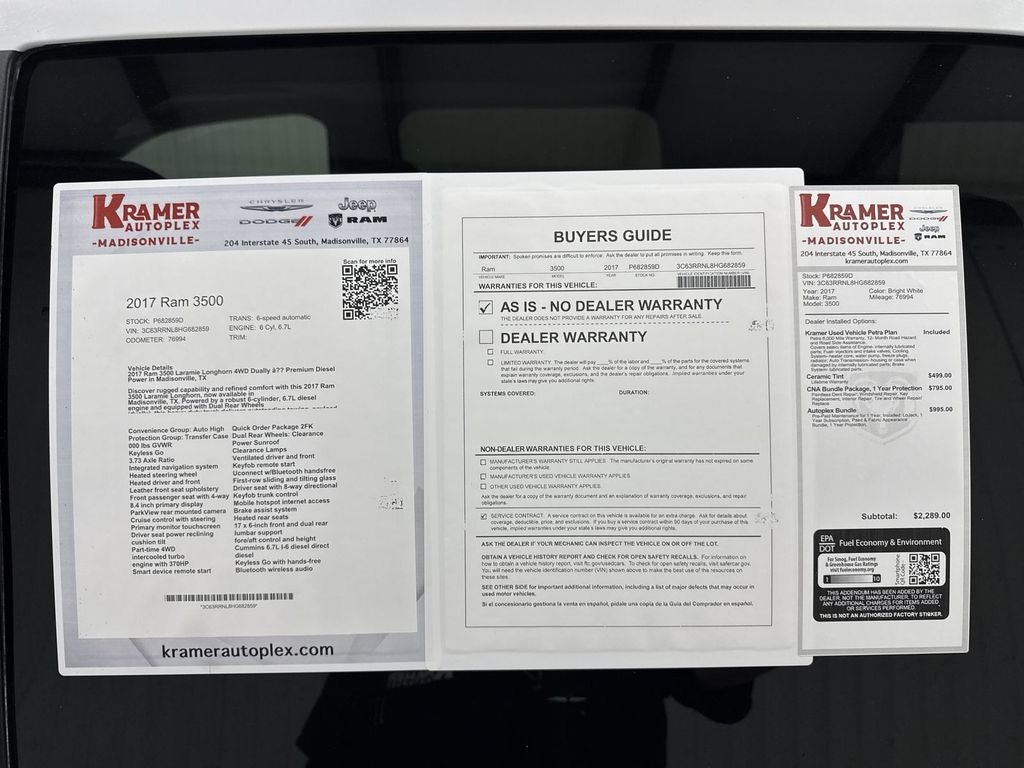 2017 RAM 3500 Laramie Longhorn
