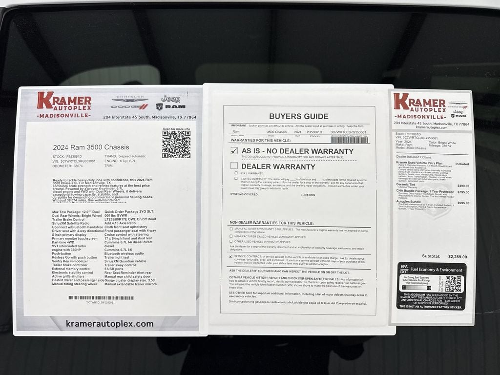 2024 RAM 3500 Chassis SLT