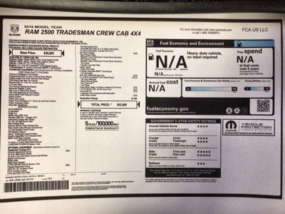 2018 RAM 2500 Tradesman Crew Cab 4x4 6'4" Box