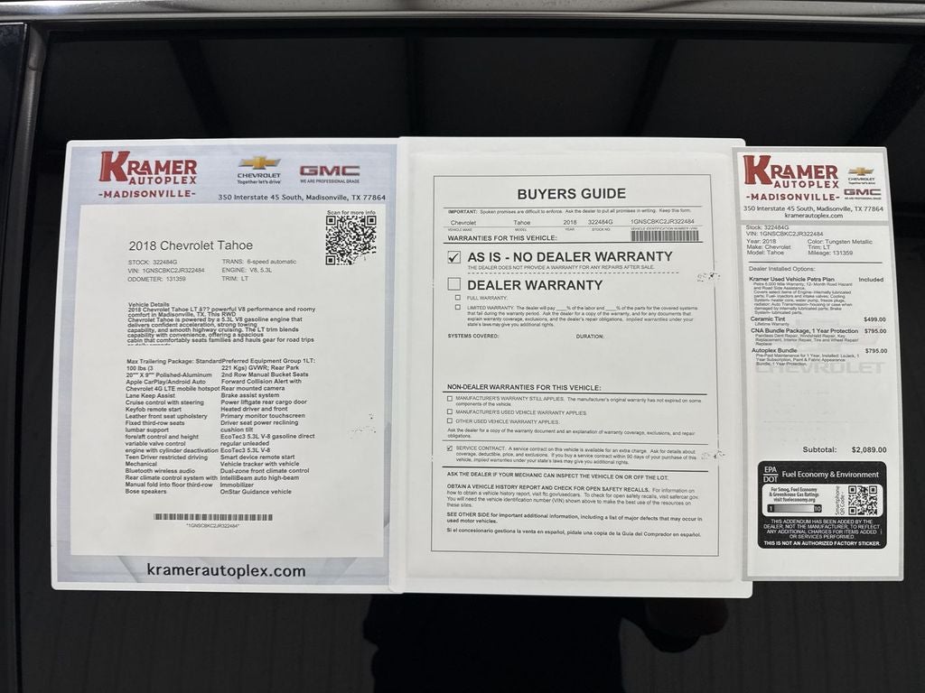 2018 Chevrolet Tahoe LT