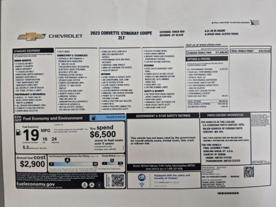 2023 Chevrolet Corvette Stingray RWD Coupe 2LT