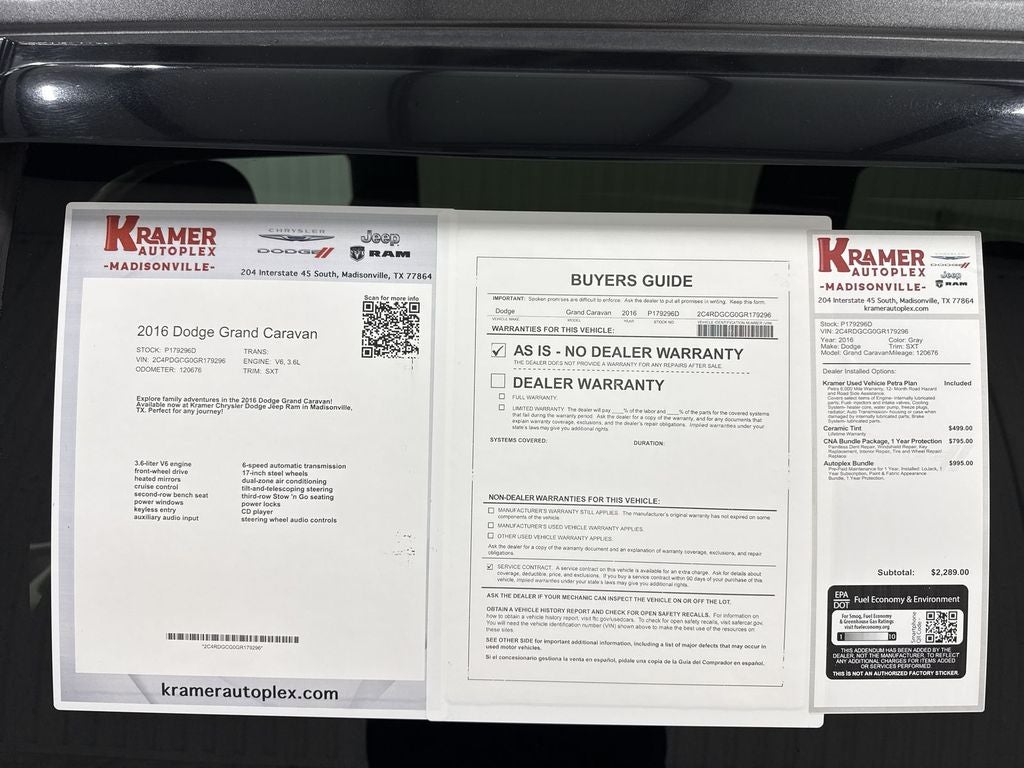 2016 Dodge Grand Caravan SXT