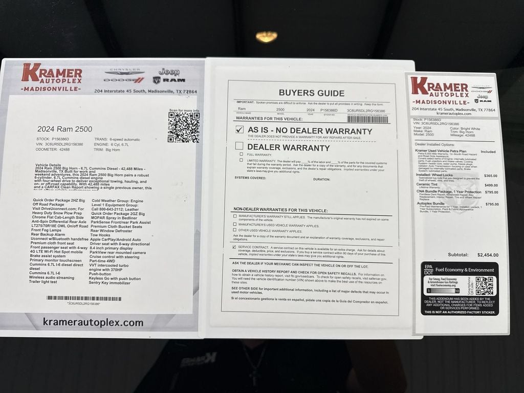 2024 RAM 2500 Big Horn Crew Cab 4x4 6'4' Box