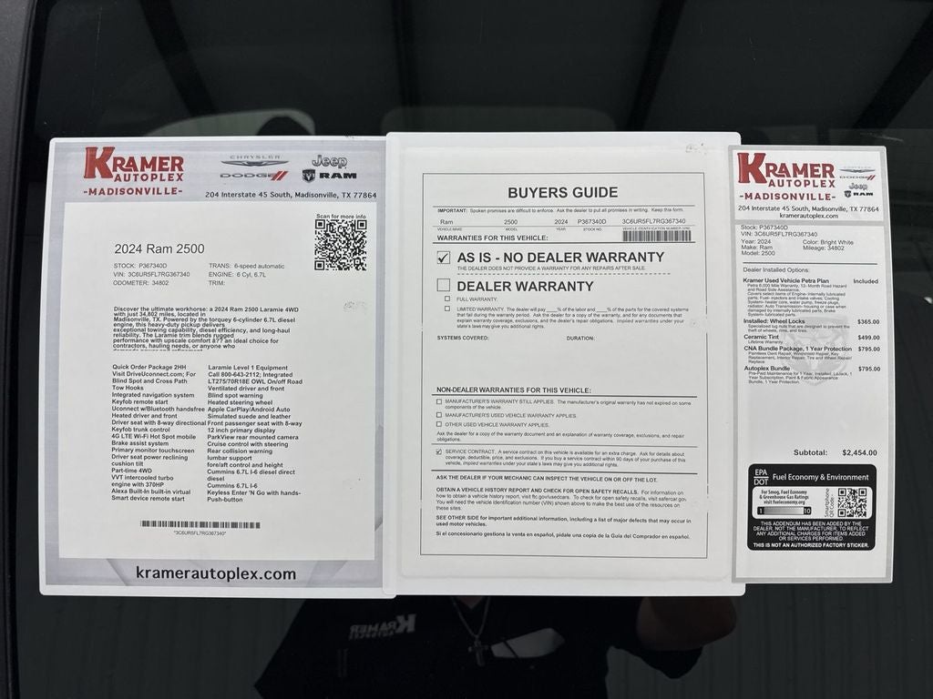 2024 RAM 2500 Laramie Crew Cab 4x4 6'4' Box