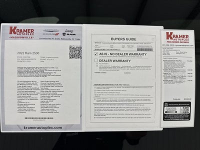 2022 RAM 2500 Tradesman Crew Cab 4x4 8' Box