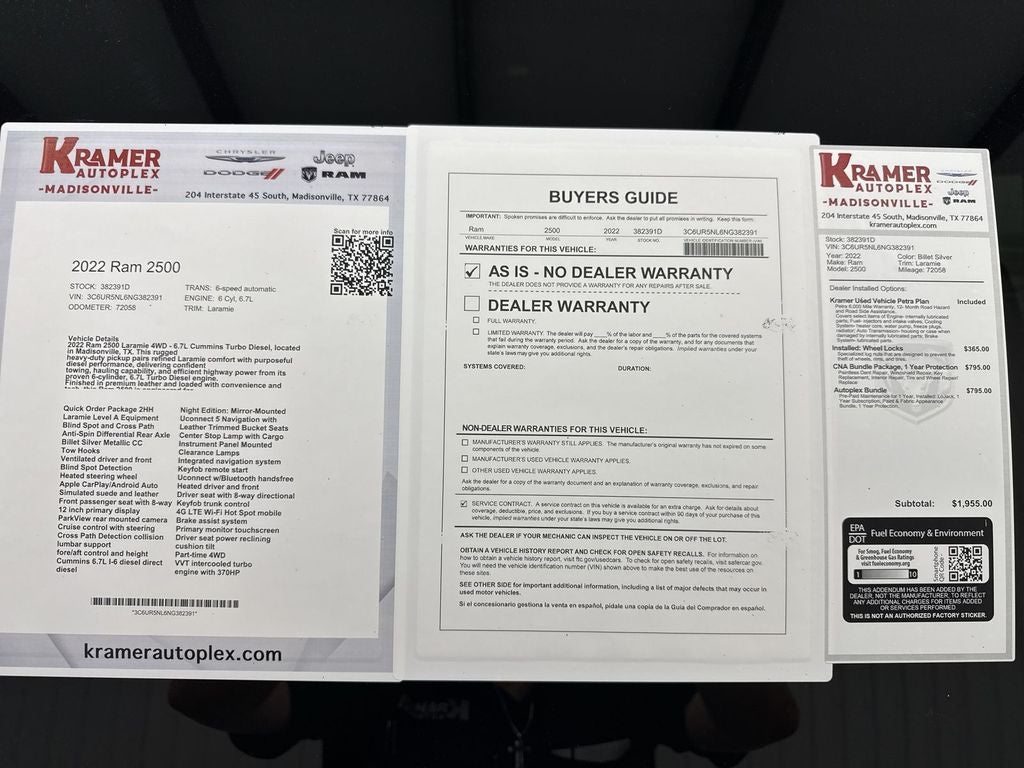 2022 RAM 2500 Laramie Mega Cab 4x4 6'4' Box