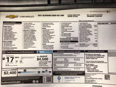 2021 Chevrolet Silverado 1500 2WD Crew Cab Short Bed RST