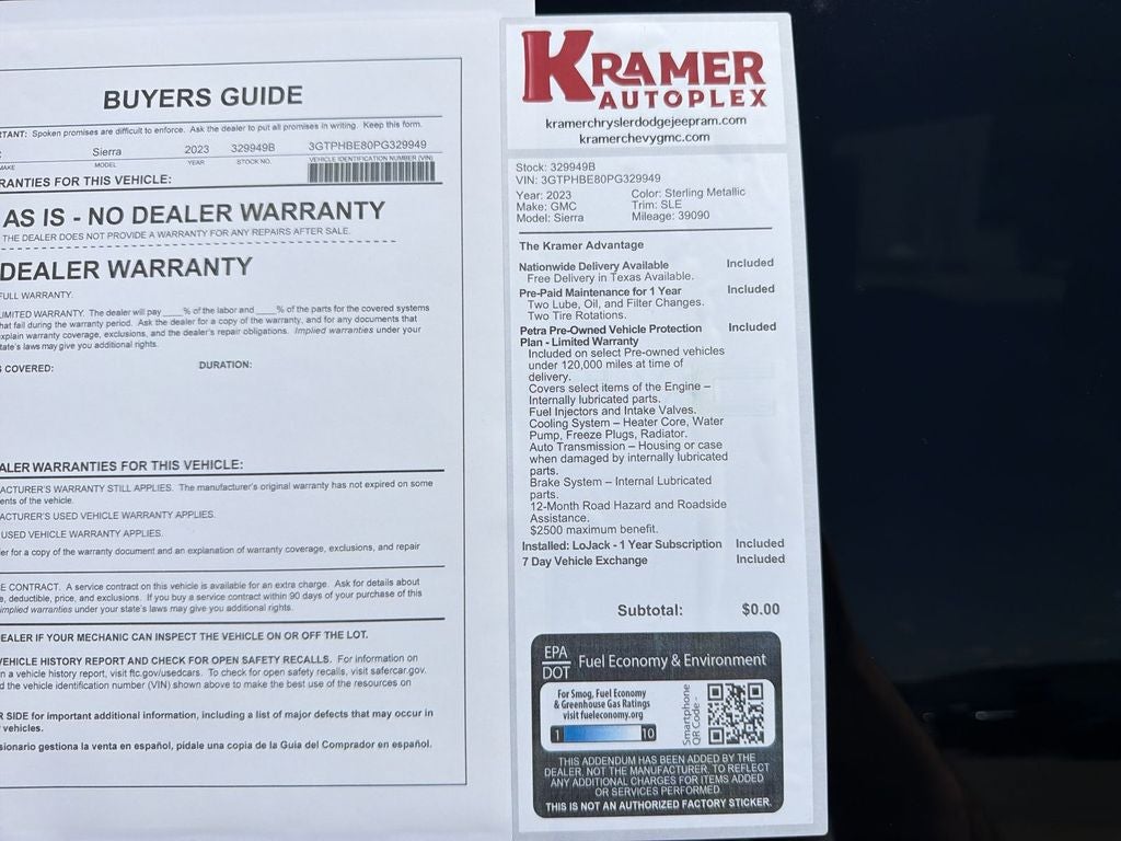 2023 GMC Sierra 1500 SLE