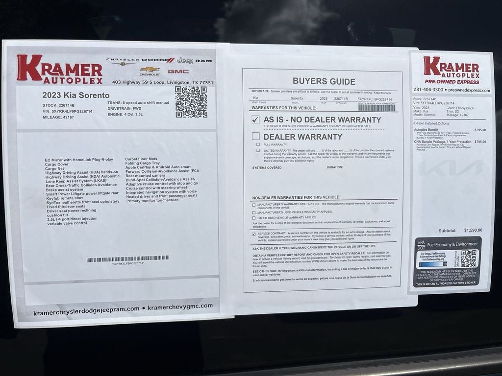 2023 Kia Sorento SX
